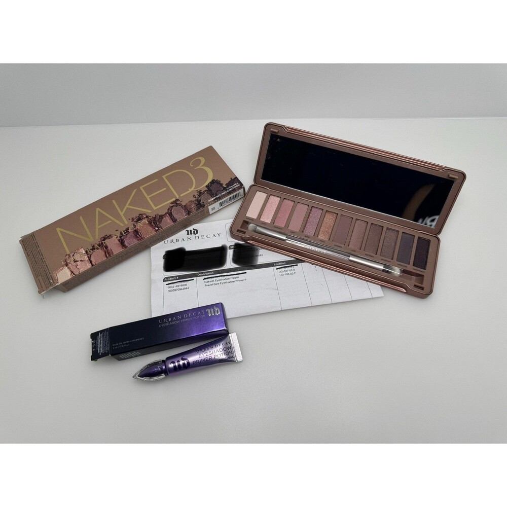 Urban Decay Naked 3 Eyeshadow Palette Full Size & Eyeshadow Primer NEW Bundle
